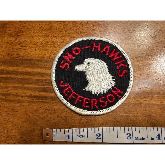 Vintage Snowmobile Patch JEFFERSON WISCONSIN Club Trail Patche SNO-HAWKS (8610) - Picture 2 of 3